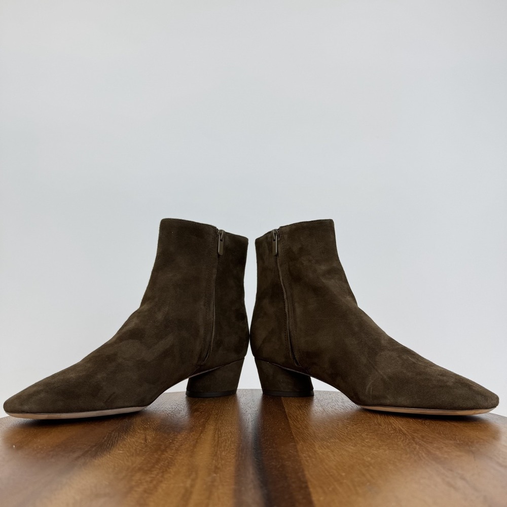 Womens Vince Rockville Brown Leather Comfort Low Heeled Boots Size 8.5 M EUC - Picture 5 of 8